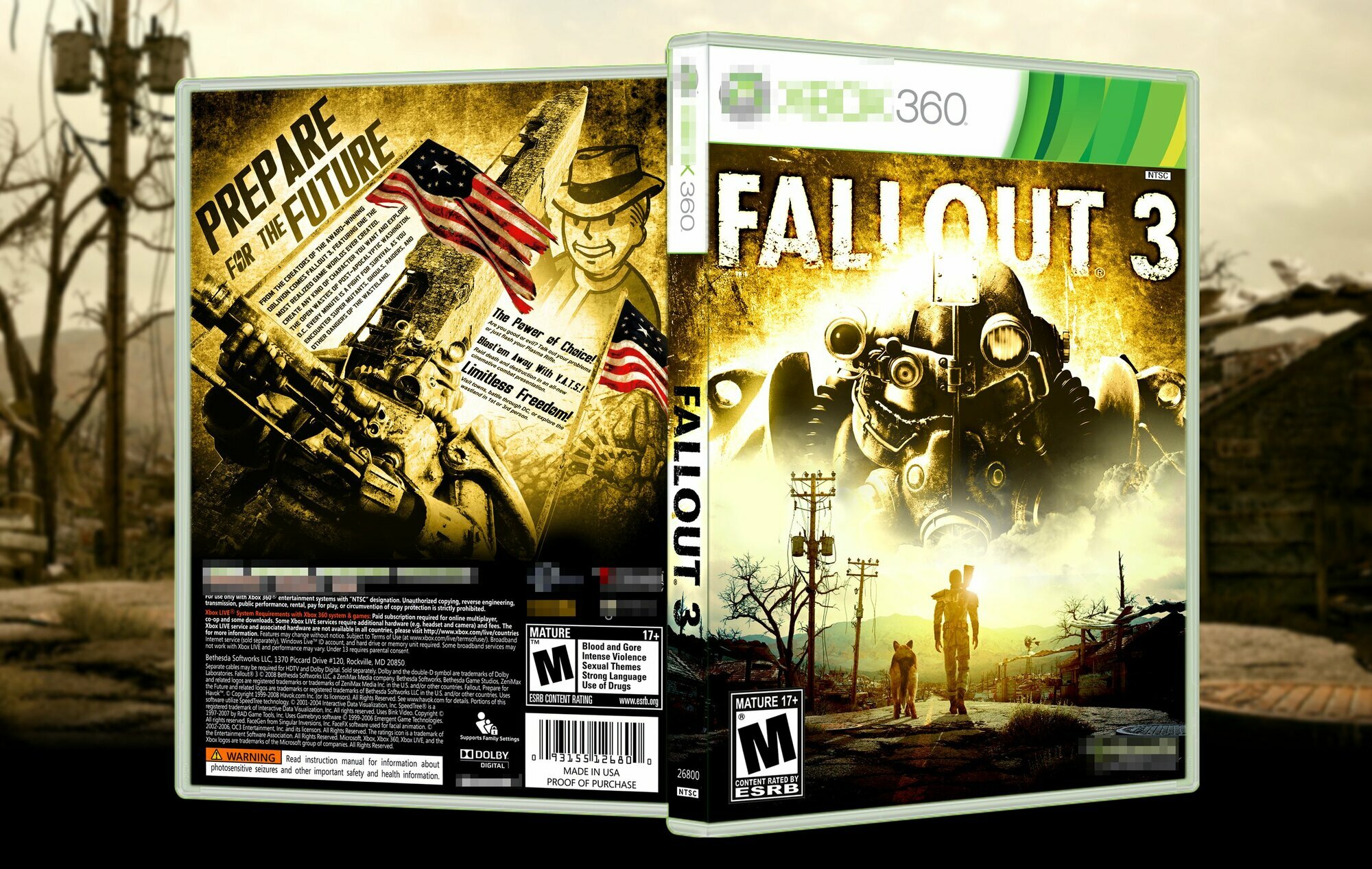 Fallout 3 / Эксклюзивная Обложка для Кейса XBOX 360