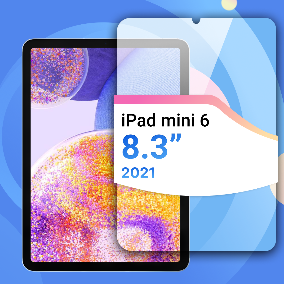 Защитное полноэкранное стекло на планшет Apple iPad Mini 6 (2021) (8.3") / Противоударное прозрачное стекло для планшета Эпл Айпад Мини 6 (2021) (8.3")