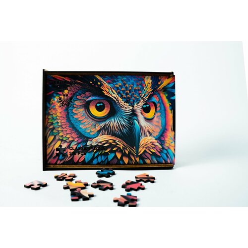 Деревянный пазл Сова удивленная 300 деталей 41х29 см