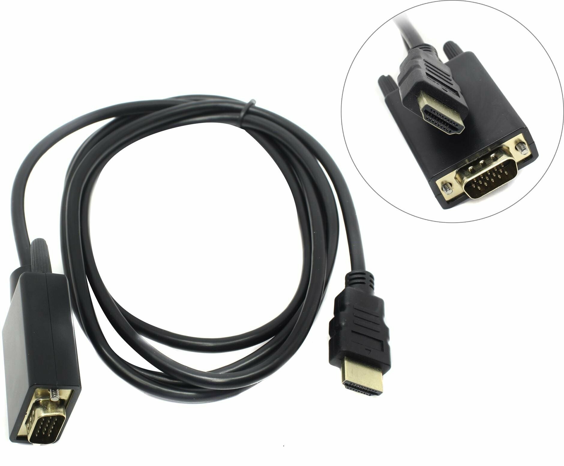 Кабель-адаптер KS-IS HDMI M VGA M full (с чипом) черно-черный 1.8м - фото №10