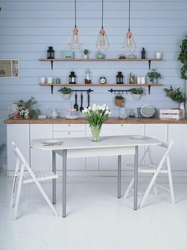 Изображение товара Стол кухонный обеденный раздвижной Джаз, ясень анкор светлый, 110/150х70x77 см.