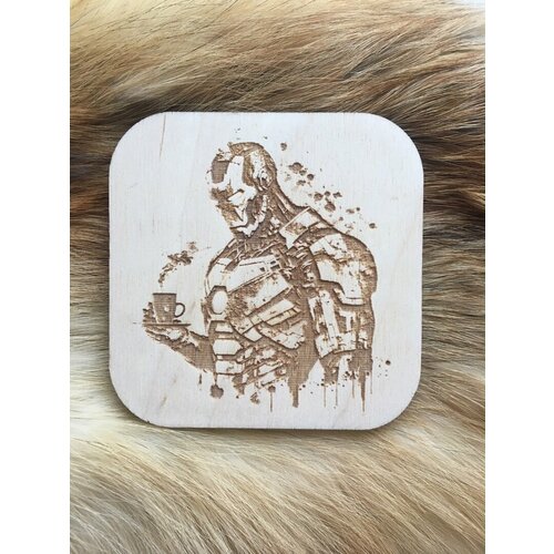 Подставка под кружку бирдекель Железный человек 2 светлая Iron Man 290₽