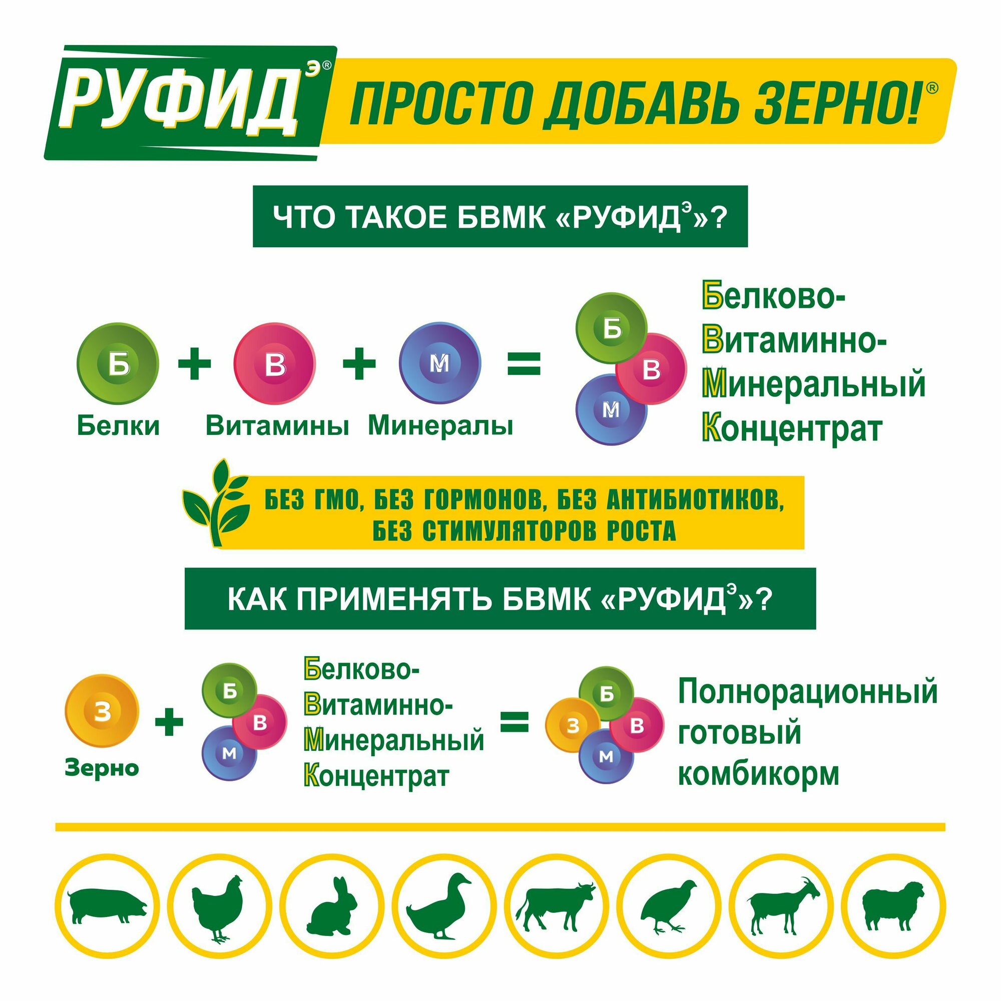 Витамины для птиц. Добавка в комбикорм, корм для уток 9-26 недель. Бвмк руфидэ. Росагрокорм. 1,4 кг — фото 1