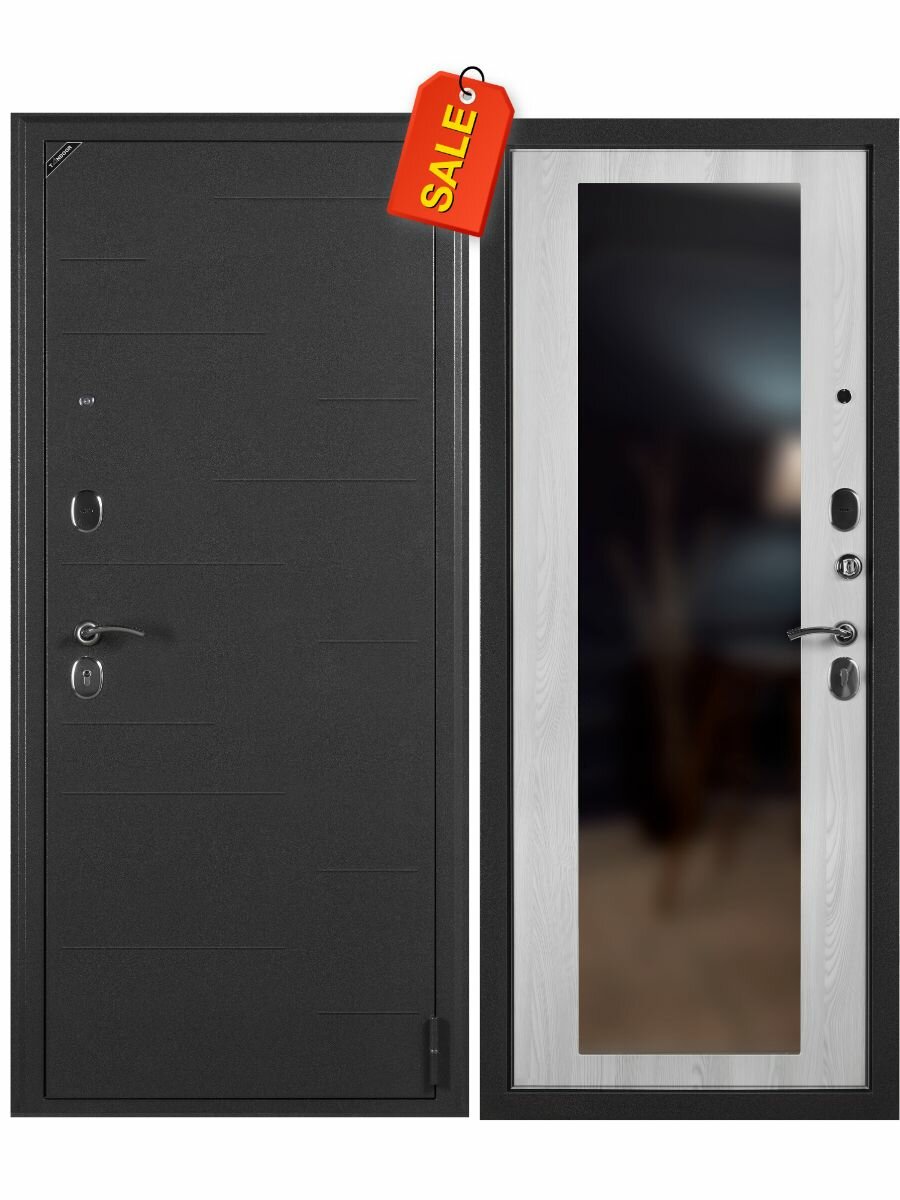 Входная дверь с зеркалом Нова Ривьера Айс / 860x2050 / Правое