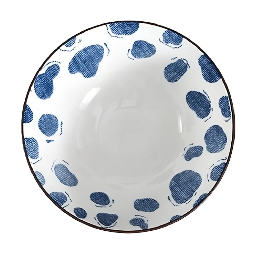 Набор тарелок для первых и вторых блюд Homium, Japanese Collection, Очарование, глубокие, 4шт, цвет белый/синий, D20см