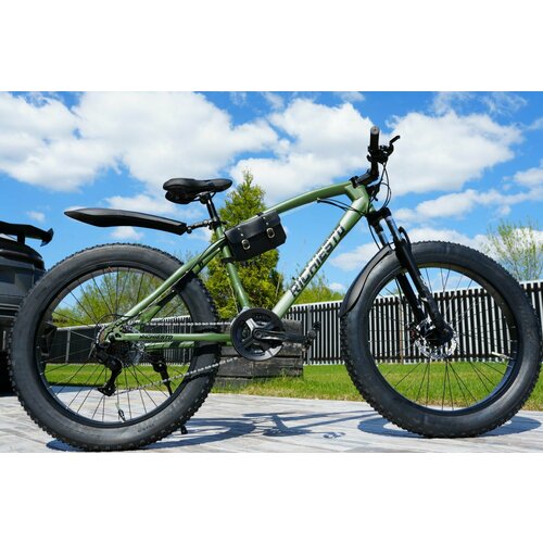 Велосипед Fatbike Richiesto 26 Фэтбайк на спицах взрослыйподростковый 21 рама Вездеход На широких колесах зеленый 33100₽