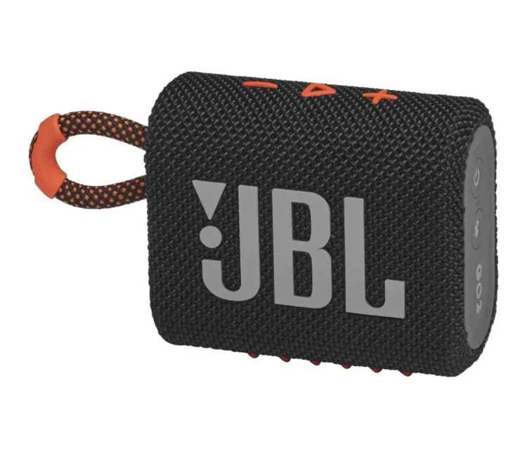Колонка портативная JBL GO 3, 4.2Вт, черный, оранжевый [jblgo3blko]