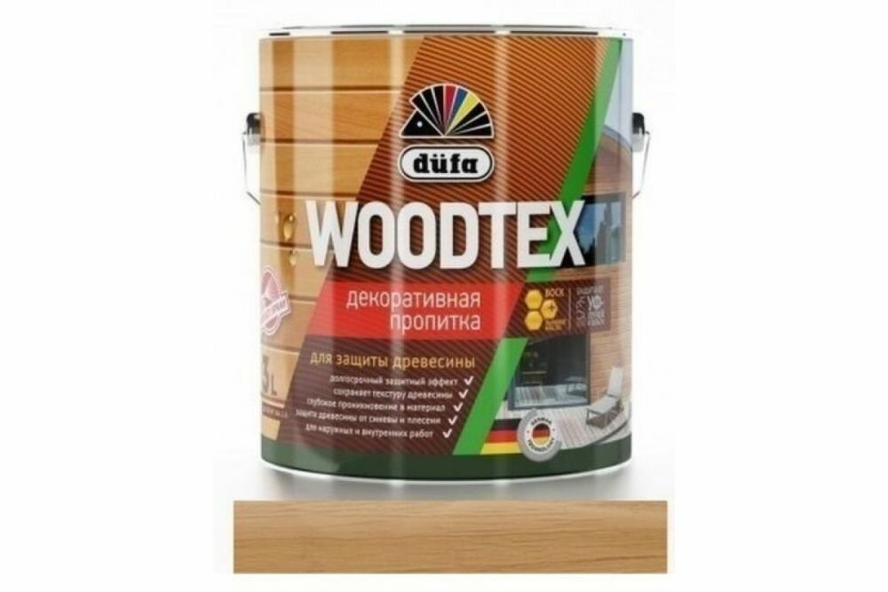 Пропитка Dufa Woodtex 0.9л Орех для Дерева Алкидная с Твердым Воском в Составе / Дюфа Вудтекс.