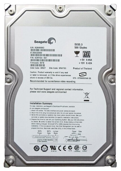 Жесткий диск Seagate ST3500320SV 500Gb SATAII 3,5" HDD