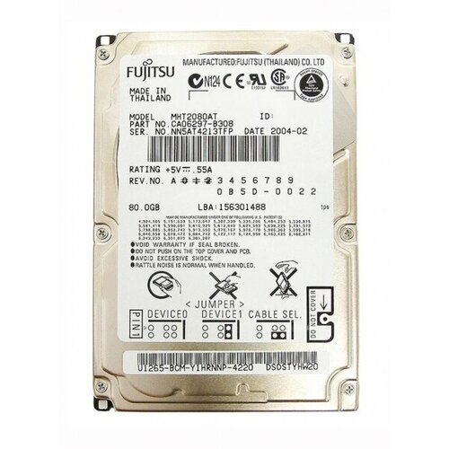 Жесткий диск Fujitsu CA06297-B308 80Gb 5400 IDE 2,5 HDD жесткий диск fujitsu ca06297 b23800c1 80gb 4200 ide 2 5 hdd