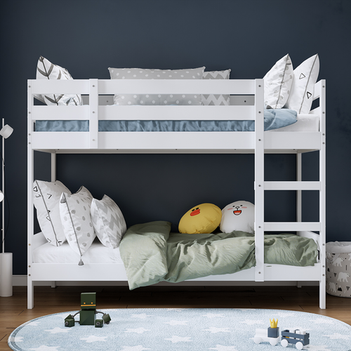 Двухъярусная кровать детская ОШ N, 90-200 см, белая