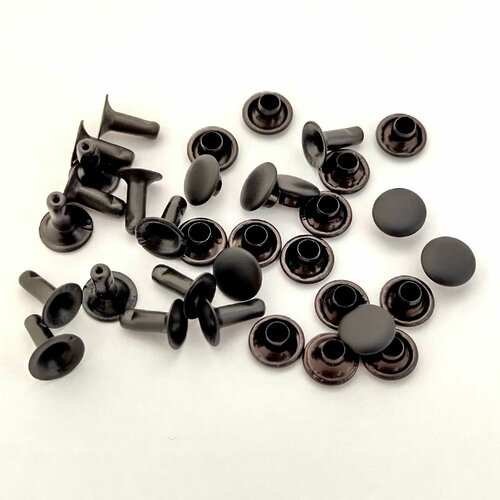 Заклепки 8х8 мм хольнитены односторонние, черные, 100 шт