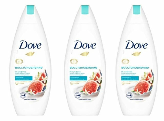 Dove Гель-Крем для душа Инжир и лепестки апельсина, 250 мл, 3 шт