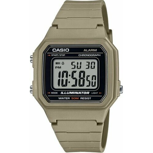 Наручные часы CASIO W-217H-5A, коричневый наручные часы casio w 217h 5a зеленый