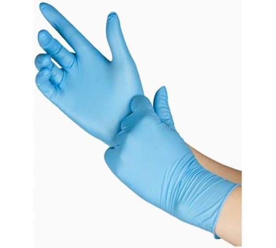 Перчатки нитриловые Ecolat M голуб 10шт