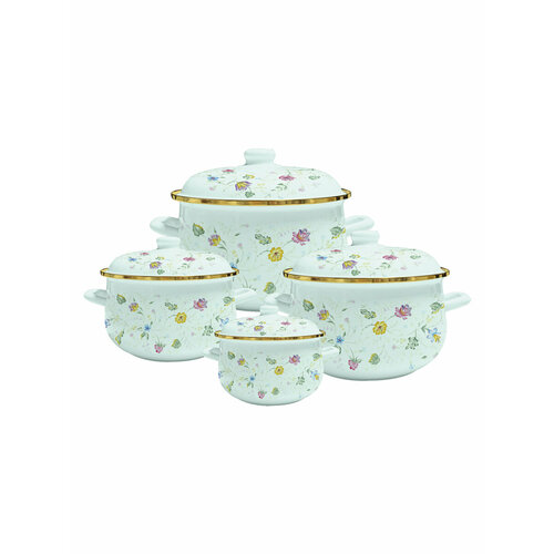 Набор кастрюль VELLEZZA MENTHOL VZ-1002MN, 1.5л/3л/5.5л/6.5л
