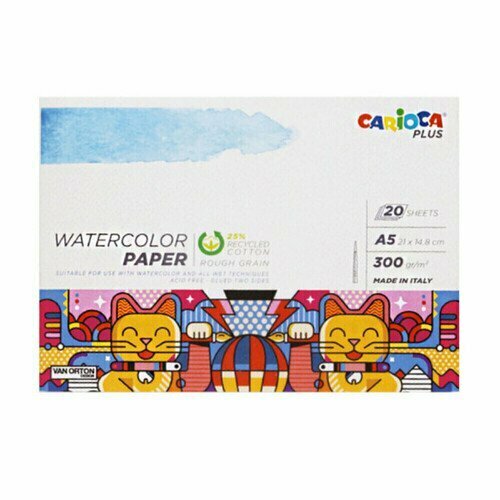 Скетчбук для рисования акварелью Carioca Plus A5 20 л 300 гм2 склейка с одной стороны 950₽