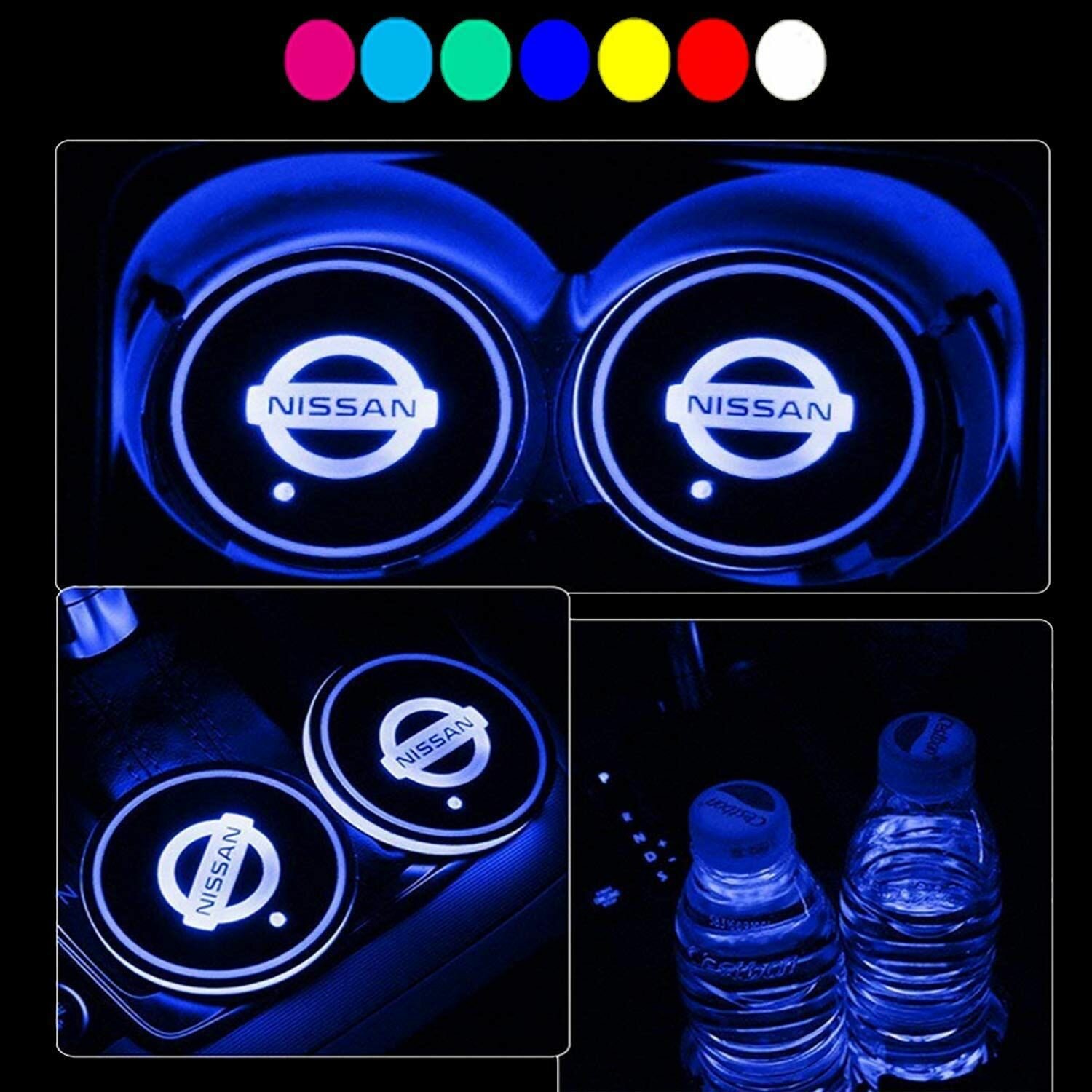 Комплект подсветки для автомобиля в подстаканники с логотипом Ниссан