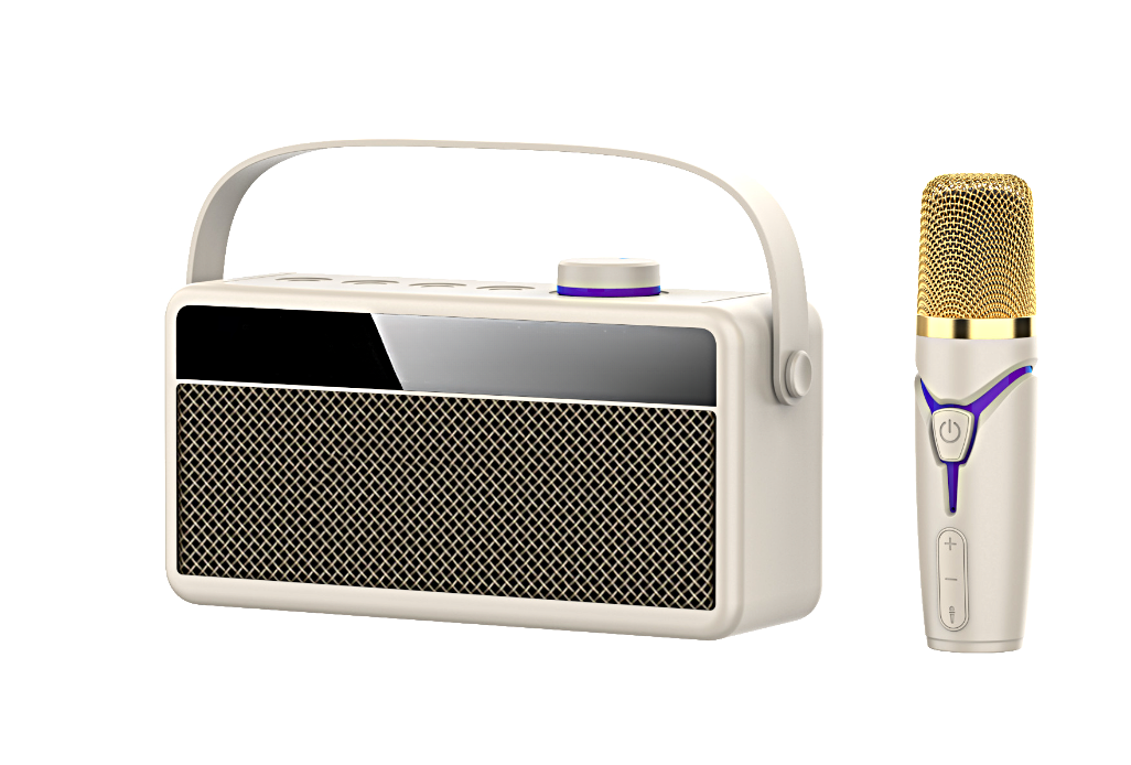 Беспроводная Bluetooth колонка караоке с микрофоном, Портативная мини колонка OP-525, Серый
