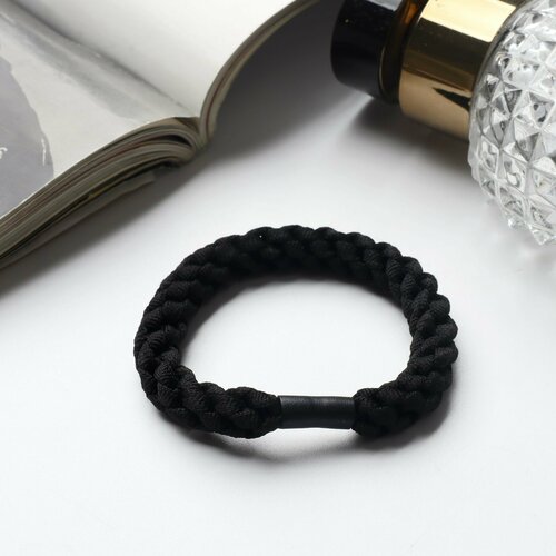 Резинка для волос Спорт плетёнка стиль 5 см чёрный 378₽