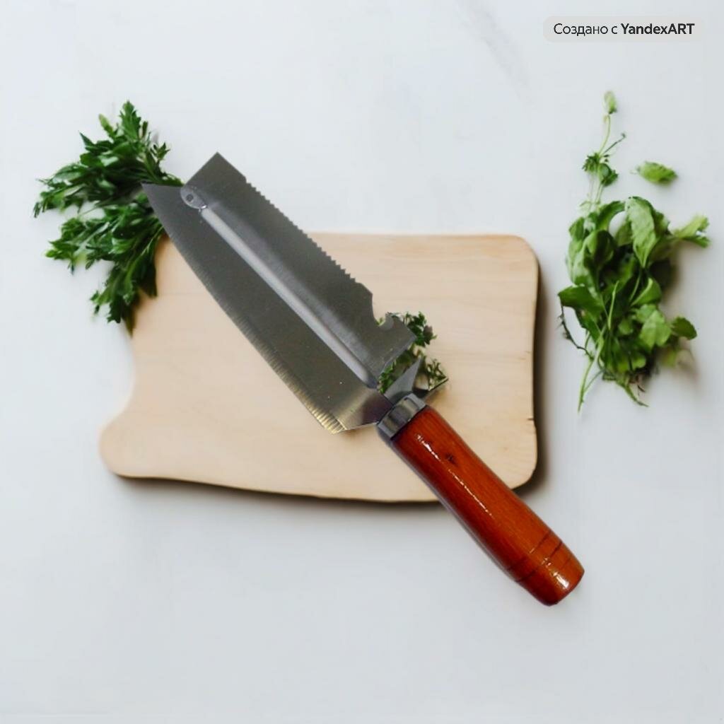 Нож универсальный для шинковки капусты с деревянной ручкой