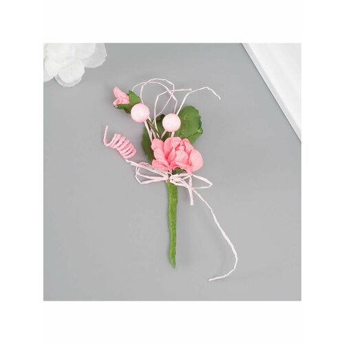 Букет декоративный Розочка с блеском 5х9 см розовый 508₽