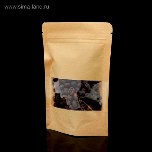 Пакет Zip-lock Крафт с прямоугольным окном 10 х 15 см 50шт 592₽