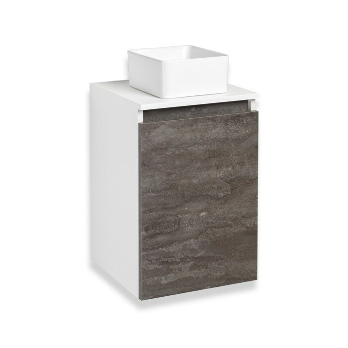 фото Тумба для ванной комнаты "Бари 40" железный камень, с раковиной "UNO 24" 35 х 40 х 72 см 10297034