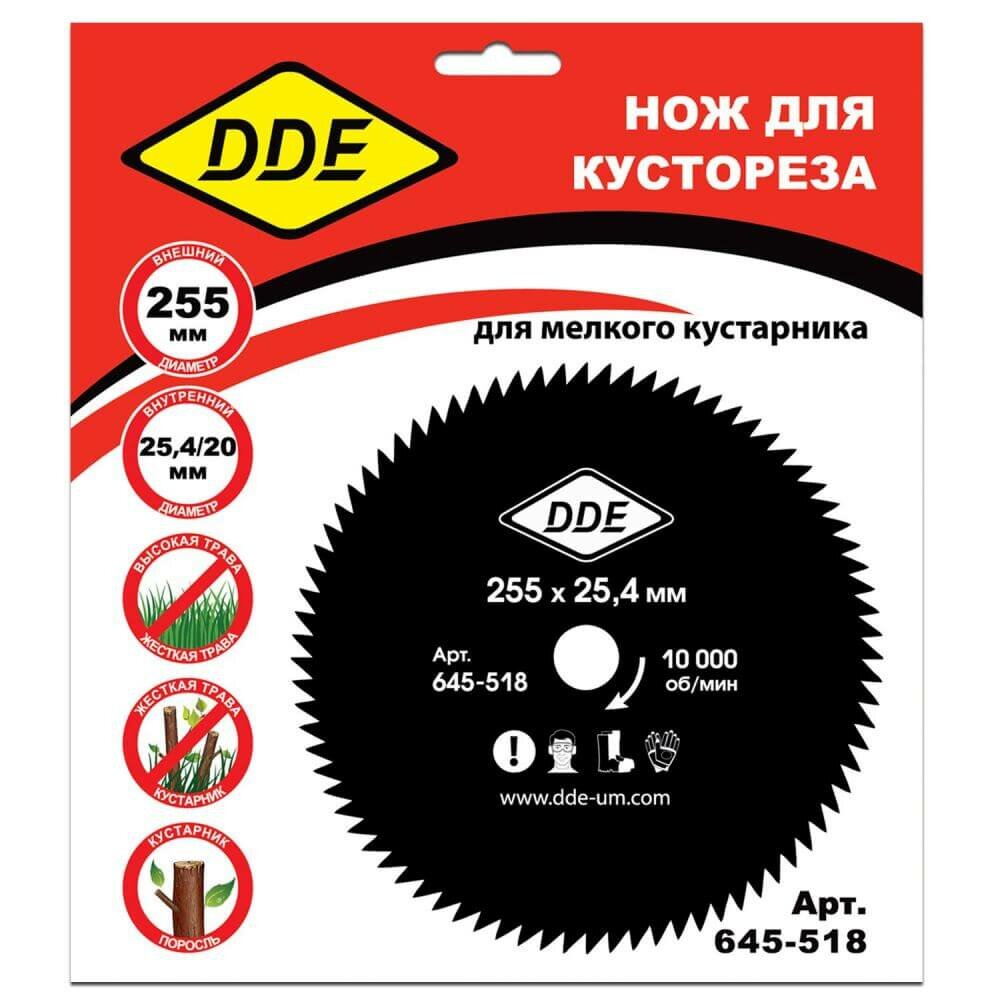 Нож для триммера DDE WOOD CUT 255х25,4 мм, 80 зубьев 645-518