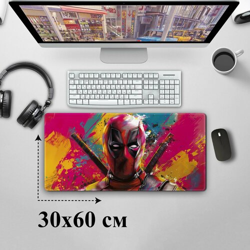 Коврик для мышки, Игровой коврик для мыши и клавиатуры Deadpool, 60х30см