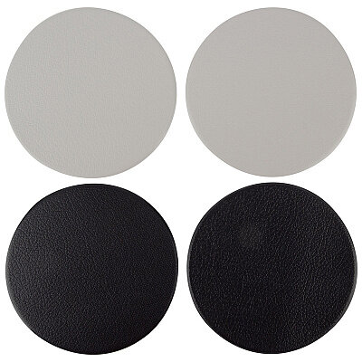 фото Набор подставок под кружку LA VILLA (4 штуки: 2 - серые; 2 - чёрные), искус кожа (ПВХ)