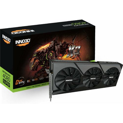 Видеокарта NVIDIA GeForce RTX 4080 Super INNO3D X3 16Gb (N408S3-166X-18703552) видеокарта inno3d geforce rtx 2060 super