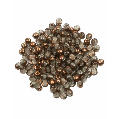 Стеклянные чешские бусины, круглые, Glass Pressed Beads, 2 мм, цвет Crystal Capri Gold, 150 шт.