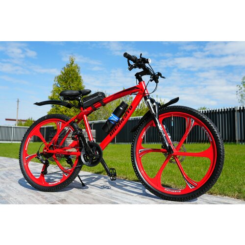 Велосипед RICHIESTO 26 на литых дисках Горный Спортивный Унисекс красный матовый 27800₽