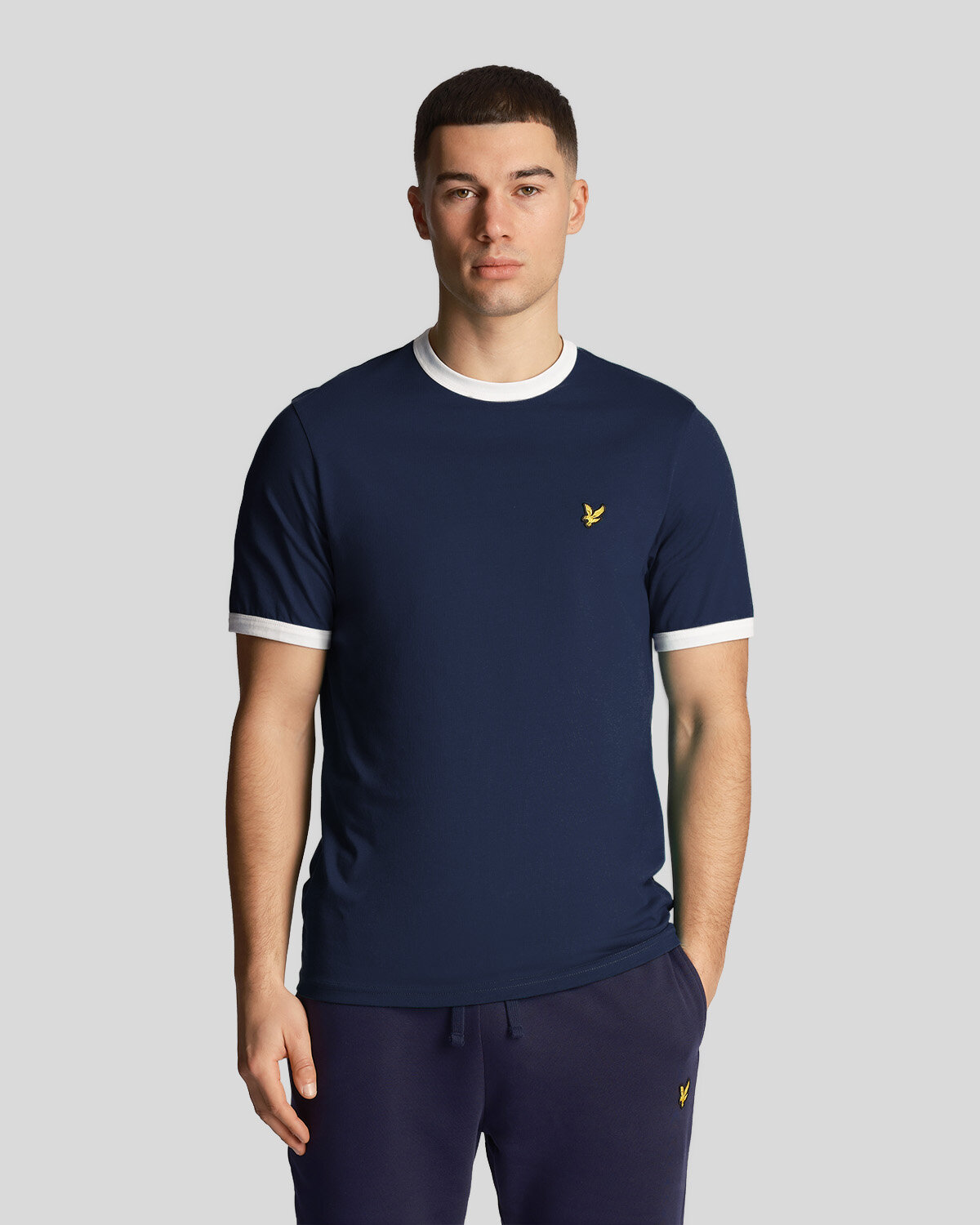 Футболка Lyle & Scott Ringer T-Shirt, размер L, желтый, синий