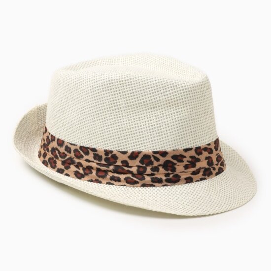 Шляпа Minaku "Леопард" женская, цвет экрю, размер 56-58 10367986