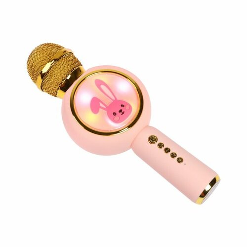 Портативный караоке микрофон 5 Вт 1200 мАч LED розово-золотистый 185100₽