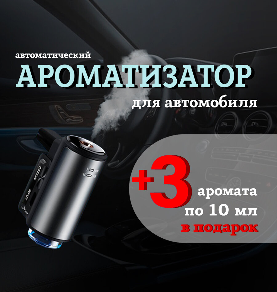 Автомобильный ароматизатор автоматический (диффузор) (мужской аромат) подарочный набор