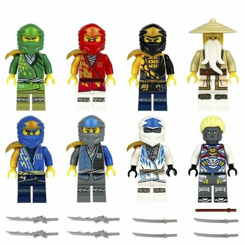 Минифигурки Ниндзяго с оружием для конструкторов 8шт 384₽