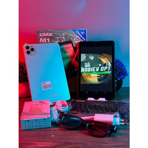 Планшет CMX M1 с клавиатурой стилусом и мышкой Android 12 8 ГБ256ГБ синий 949000₽