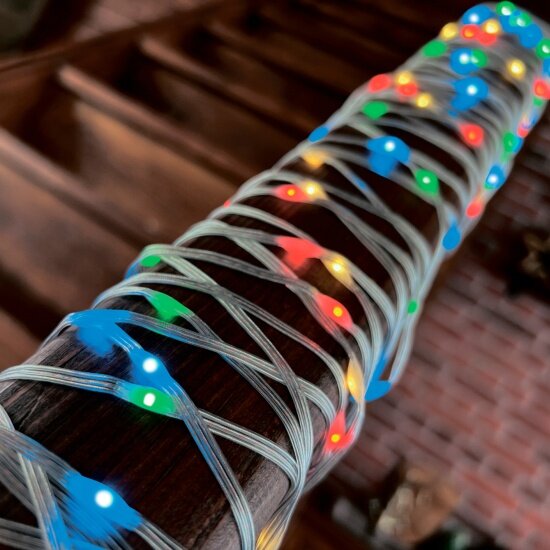 фото Светодиодная гирлянда UNIEL ULD-S1000-100-DTA MULTI IP20 DEW BAND "Полоса", 10м. 100 светодиодов. Разноцветный свет. Провод прозрачный, UL-00011305