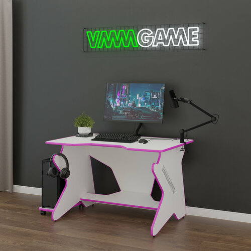 Игровой компьютерный стол VMMGAME SPACEONE LIGHT PINK розовый, белый, розовый