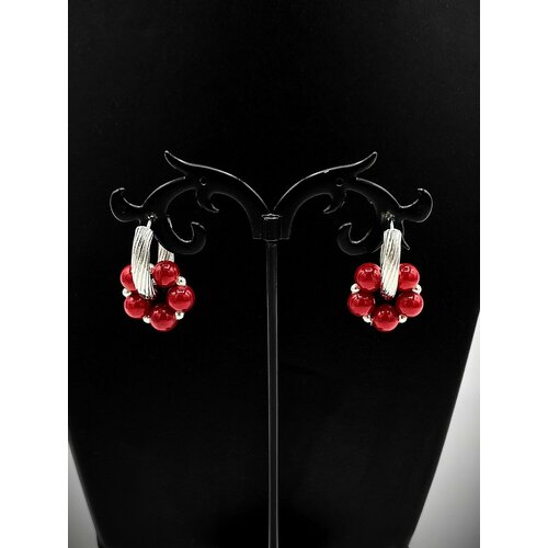 Серьги Apsara коралл красныйсеребристый 800₽