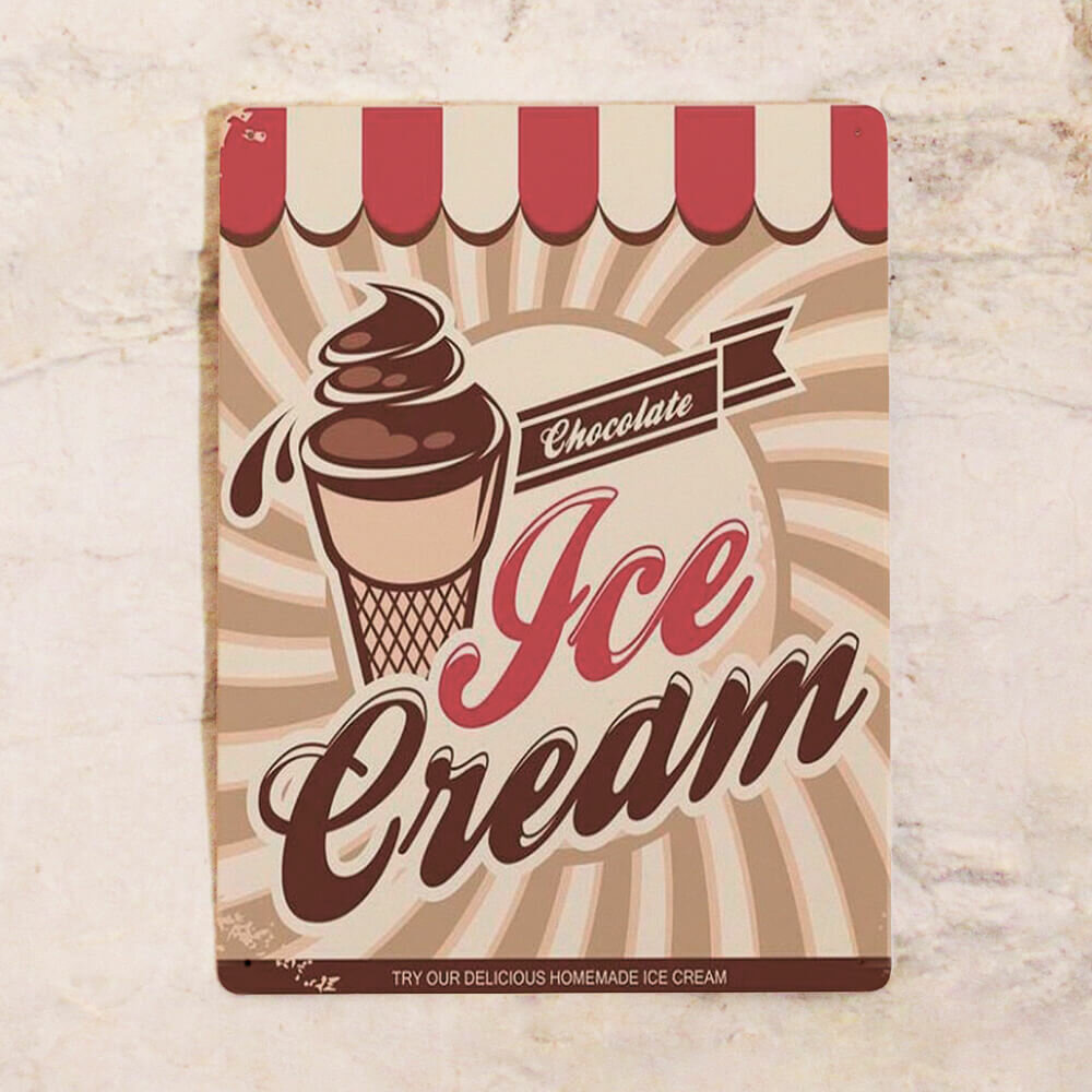 Жестяная табличка Ice cream, металл, 20х30 см