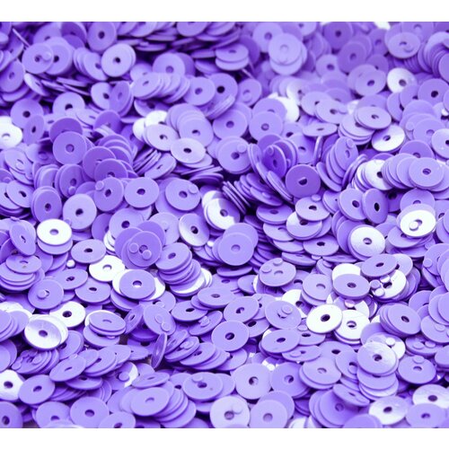 ПН008НН5 Пайетки круглые плоские, цвет: сиреневый непрозрачный, 5 мм, 10 грамм