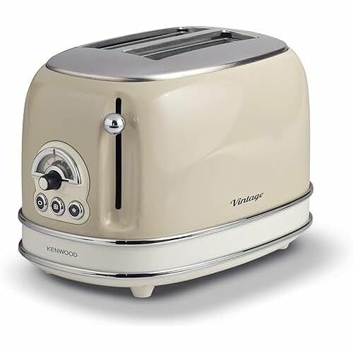 фото Ariete Vintage 155, тостер на 2 ломтика, ретро-тостер с 6 уровнями тостов, автоматический выброс, функция размораживания, съемный отсек для крошек, корпус из нержавеющей стали, 810 Вт, бежевый класс энергопотребления A