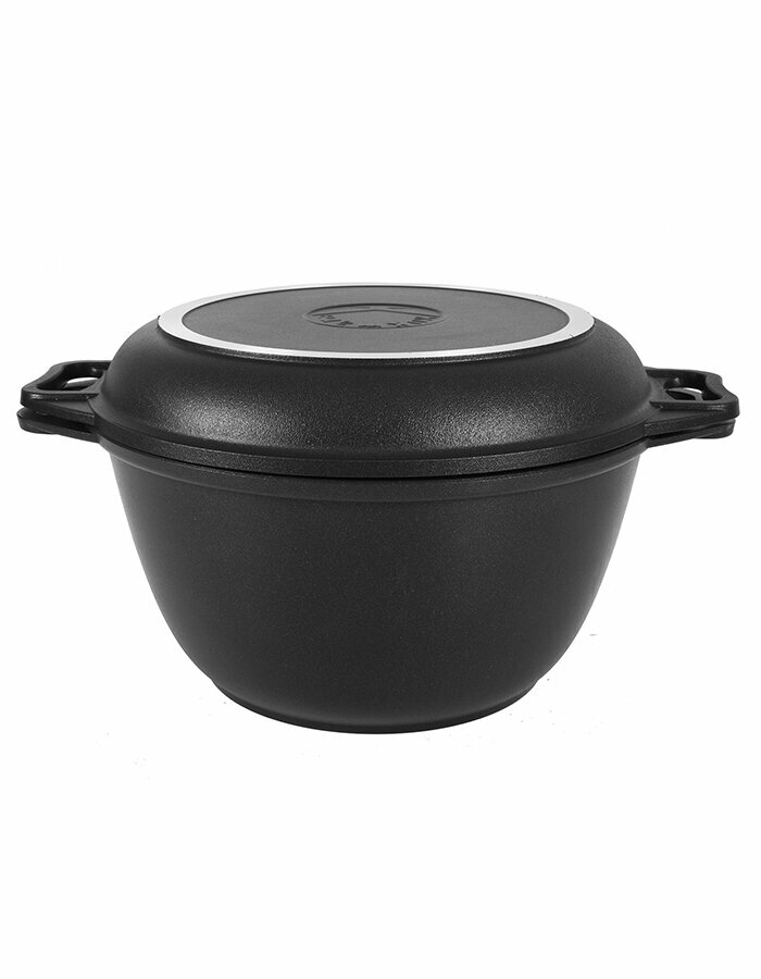 фото Казан с крышкой сковородой Kukmara Традиция, с антипригарным покрытием, 3 л