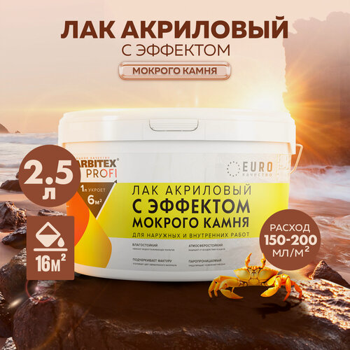 Изображение товара Лак акриловый с эффектом мокрого камня FARBITEX профи 2,5 л