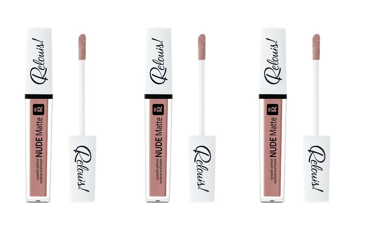 Жидкая матовая помада Relouis, Nude Matte, тон 28, 3 шт