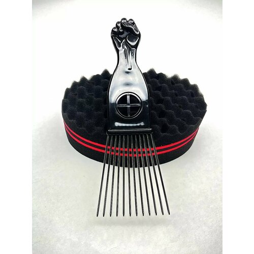 Мини губка-щетка для укладки волос и афрорасческа